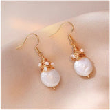 Ретро обеци с сладководни перли в специален формат