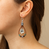 Винтидж цветни обеци от кожа