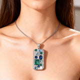 Сияещо синьо и зелено колие