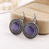 Бохо обеци от сребро с кръгли камъни