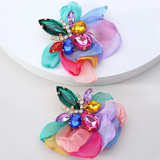 Светещи обеци с цветни венчелистчета