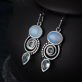 Винтидж обеци от кристал и лунен камък