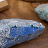 Винтидж обеци в син емайл