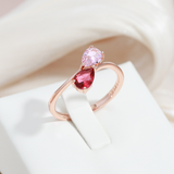 Елегантен пръстен с червен кристал в злато
