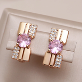 Обици с Розови Циркони