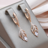 Елегантни обеци с блестящи листа