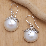 Винтидж обеци с перли и водни кончета