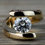 Винтидж пръстен в спирала с цирконий