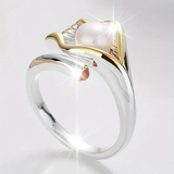 Винтидж пръстен от злато и сребро с перли