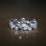 Винтидж пръстен с безкрайност и кръгли и марquise диаманти