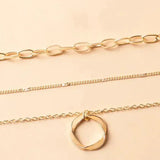 Винтидж огърлица с многослойна верижка и златисто висулка